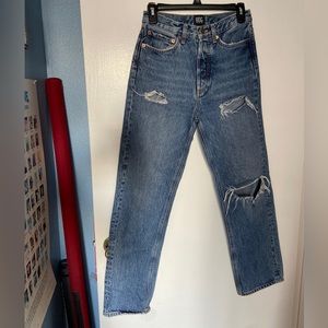 urban outfitters bdg distressed high rise straight leg jean